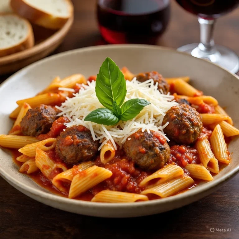 Penne & Meatballs Pasta